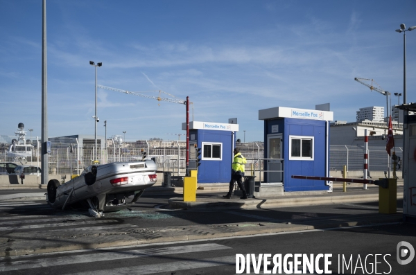Vote des retraites vu du Port de Marseille