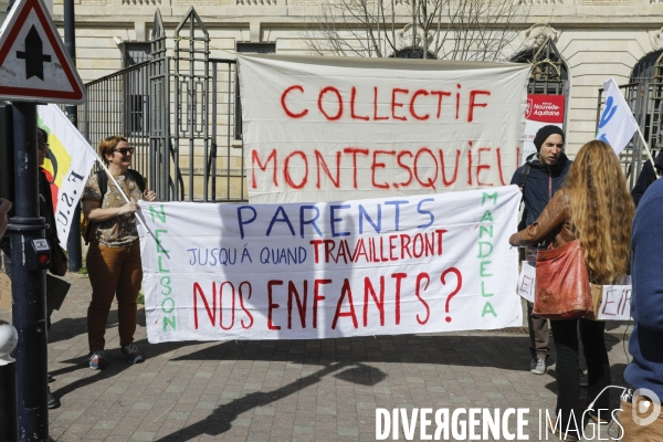 Manifestation intersyndicale contre la réforme des retraites devant la préfecture de la Gironde