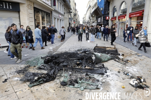 Manifestation intersyndicale contre la réforme des retraites devant la préfecture de la Gironde