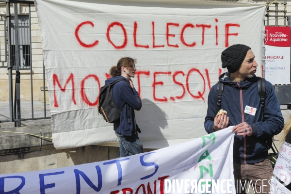 Manifestation intersyndicale contre la réforme des retraites devant la préfecture de la Gironde