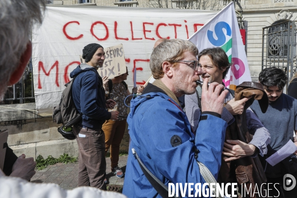 Manifestation intersyndicale contre la réforme des retraites devant la préfecture de la Gironde