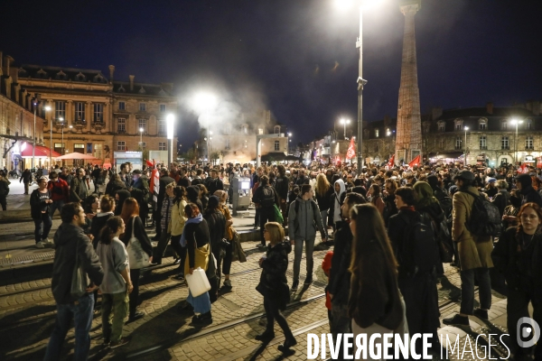 Manifestation intersyndicale contre la réforme des retraites devant la préfecture de la Gironde