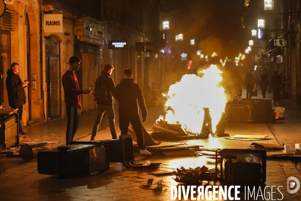 Manifestation qui dégénère dans les rues de Bordeaux.