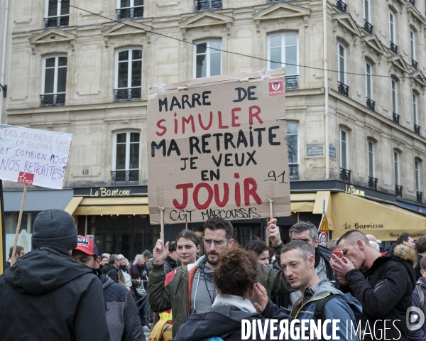 Manifestation contre la réforme des retraites.