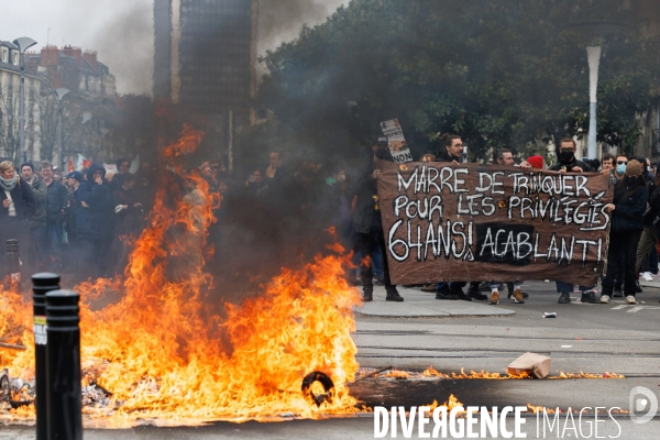 Neuvième journée de mobilisation contre la réforme des retraites à Nantes