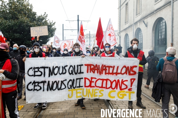 Neuvième journée de mobilisation contre la réforme des retraites à Nantes