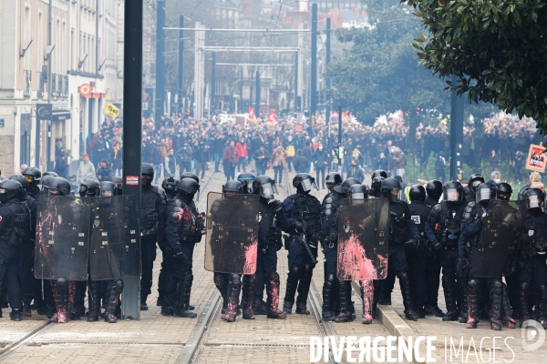 Neuvième journée de mobilisation contre la réforme des retraites à Nantes