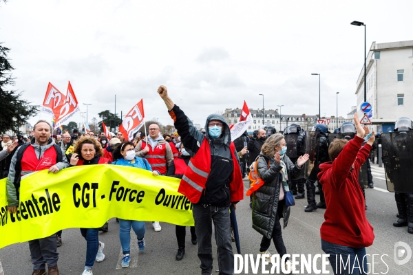 Neuvième journée de mobilisation contre la réforme des retraites à Nantes