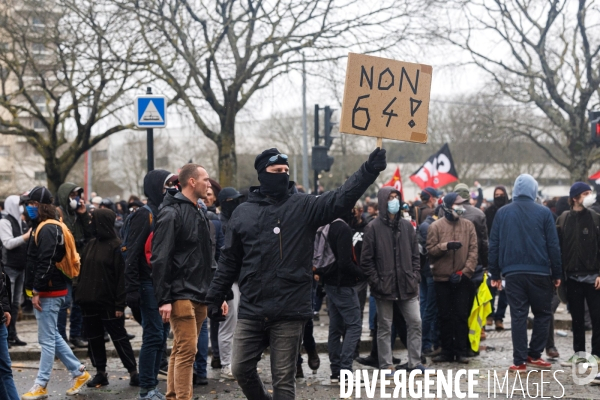 Neuvième journée de mobilisation contre la réforme des retraites à Nantes