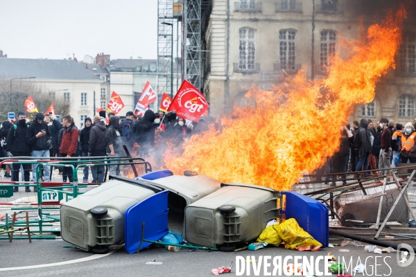 Neuvième journée de mobilisation contre la réforme des retraites à Nantes