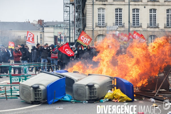 Neuvième journée de mobilisation contre la réforme des retraites à Nantes