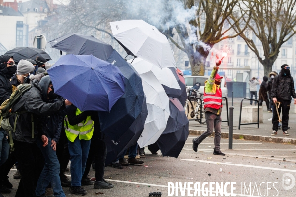 Neuvième journée de mobilisation contre la réforme des retraites à Nantes