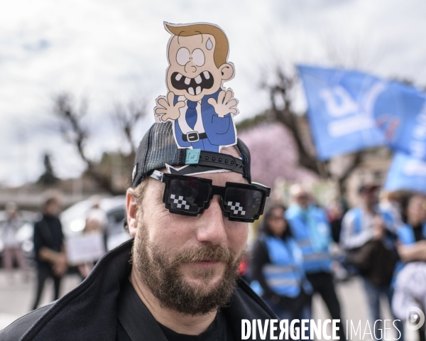 Manifestation contre la réforme des retraites. Digne Les Bains.