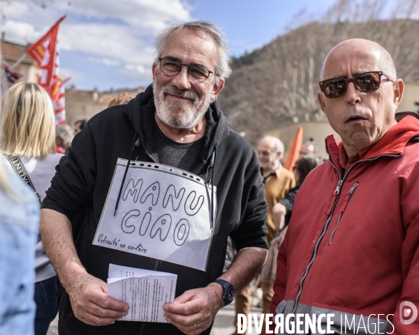 Manifestation contre la réforme des retraites. Digne Les Bains.