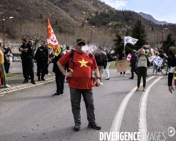 Manifestation contre la réforme des retraites. Digne Les Bains.