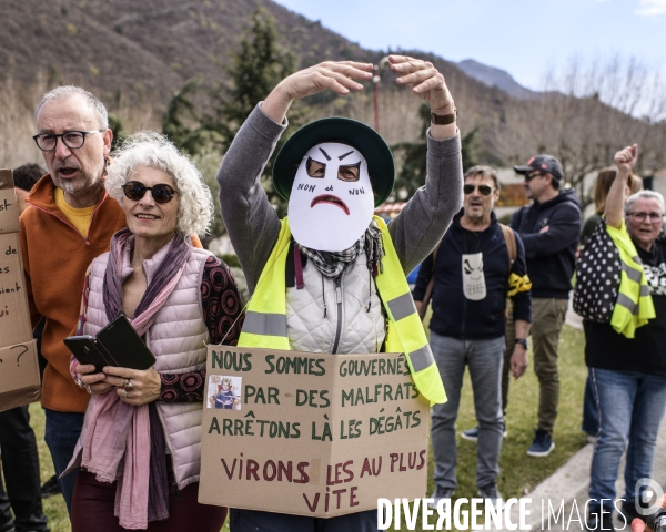 Manifestation contre la réforme des retraites. Digne Les Bains.
