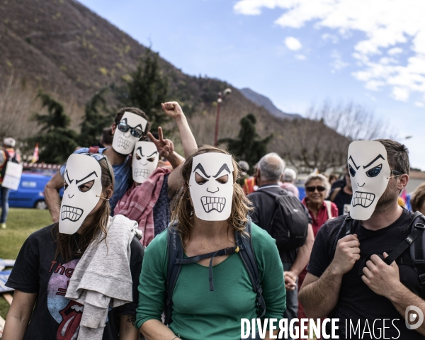Manifestation contre la réforme des retraites. Digne Les Bains.