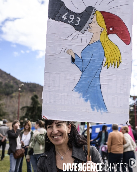 Manifestation contre la réforme des retraites. Digne Les Bains.