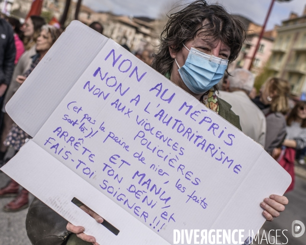 Manifestation contre la réforme des retraites. Digne Les Bains.