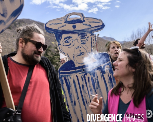 Manifestation contre la réforme des retraites. Digne Les Bains.