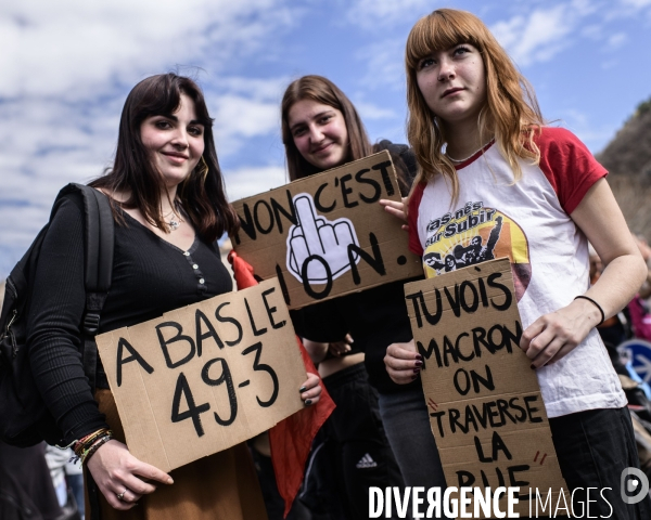 Manifestation contre la réforme des retraites. Digne Les Bains.