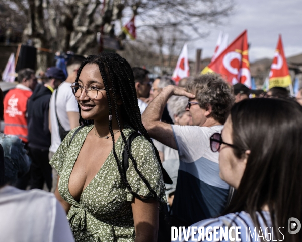 Manifestation contre la réforme des retraites. Digne Les Bains.