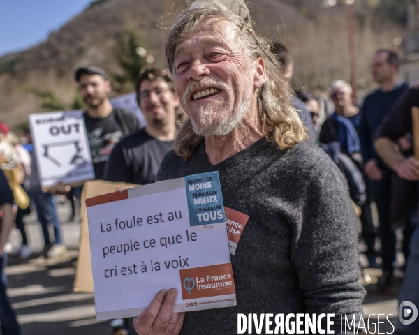 Manifestation contre la réforme des retraites. Digne Les Bains.