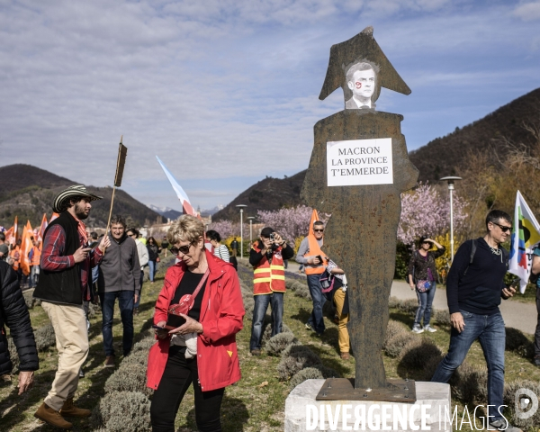 Manifestation contre la réforme des retraites. Digne Les Bains.