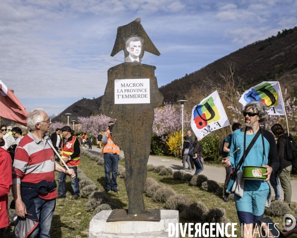 Manifestation contre la réforme des retraites. Digne Les Bains.