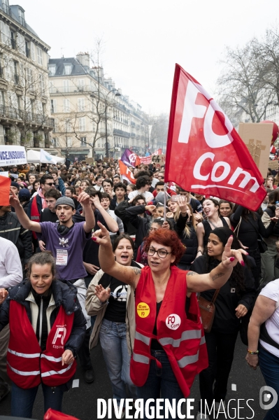 LA MANIFESTATION CONTRE LA REFORME DES RETRAITES, Paris. 9e journée de mobilisation le 23/03/2023