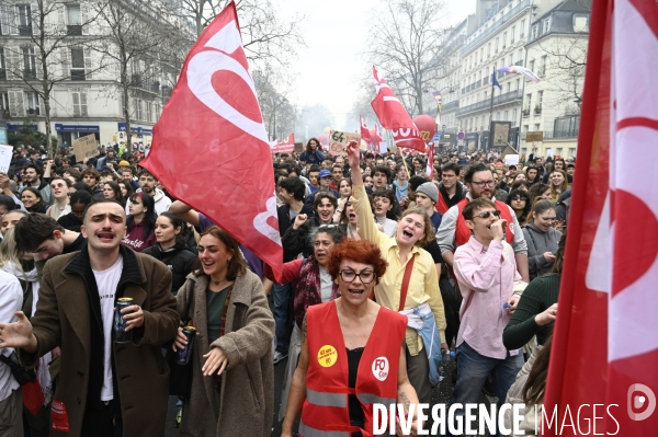 LA MANIFESTATION CONTRE LA REFORME DES RETRAITES, Paris. 9e journée de mobilisation le 23/03/2023
