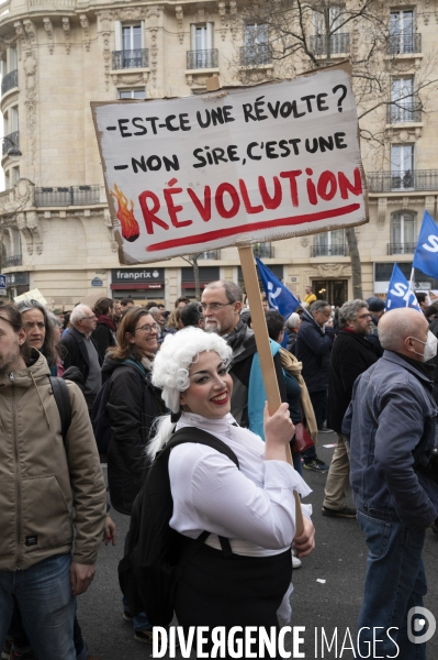 LA MANIFESTATION CONTRE LA REFORME DES RETRAITES, Paris. 9e journée de mobilisation le 23/03/2023