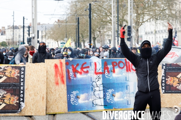 Dixième journée de mobilisation contre la réforme des retraites à Nantes