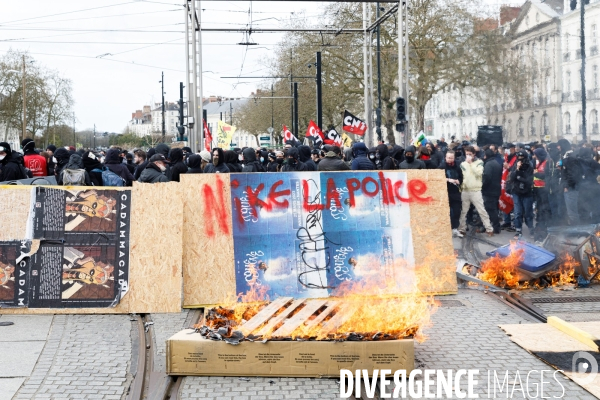 Dixième journée de mobilisation contre la réforme des retraites à Nantes