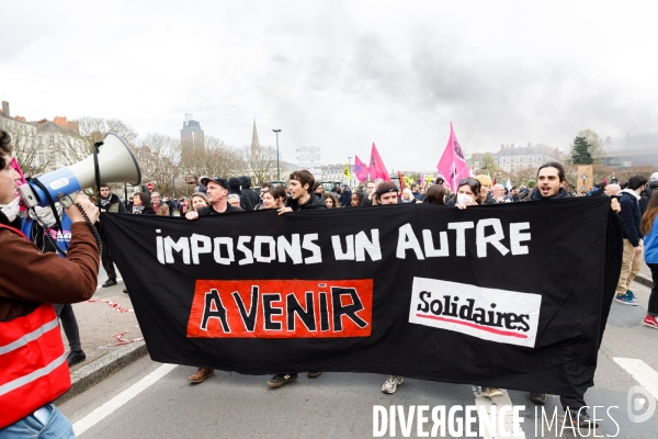 Dixième journée de mobilisation contre la réforme des retraites à Nantes