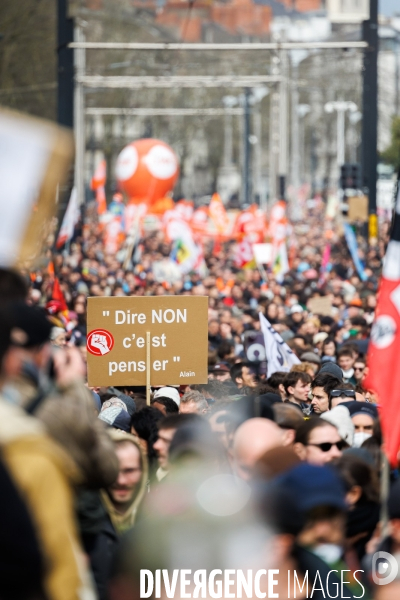 Dixième journée de mobilisation contre la réforme des retraites à Nantes