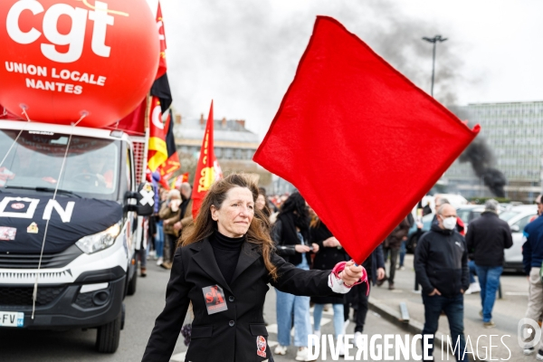 Dixième journée de mobilisation contre la réforme des retraites à Nantes