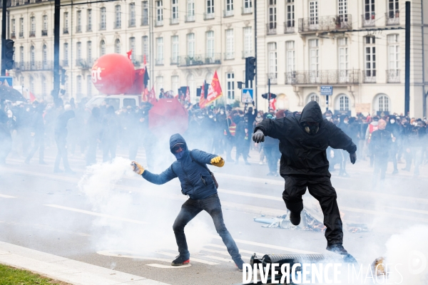 Dixième journée de mobilisation contre la réforme des retraites à Nantes