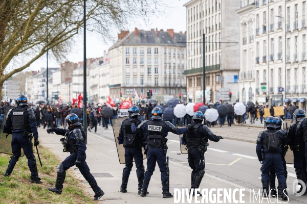 Dixième journée de mobilisation contre la réforme des retraites à Nantes