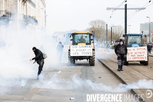 Dixième journée de mobilisation contre la réforme des retraites à Nantes