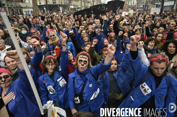 LA MANIFESTATION CONTRE LA REFORME DES RETRAITES, Paris. 10e journée de mobilisation le 28/03/2023