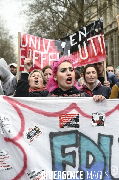 LA MANIFESTATION CONTRE LA REFORME DES RETRAITES, Paris. 10e journée de mobilisation le 28/03/2023