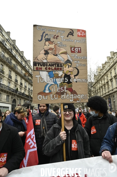 LA MANIFESTATION CONTRE LA REFORME DES RETRAITES, Paris. 10e journée de mobilisation le 28/03/2023