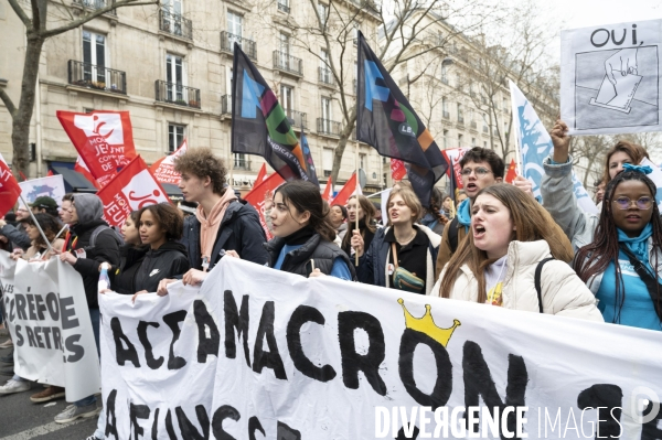 LA MANIFESTATION CONTRE LA REFORME DES RETRAITES, Paris. 10e journée de mobilisation le 28/03/2023