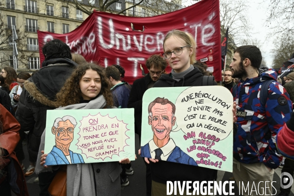 LA MANIFESTATION CONTRE LA REFORME DES RETRAITES, Paris. 10e journée de mobilisation le 28/03/2023