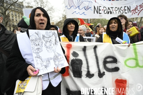 LA MANIFESTATION CONTRE LA REFORME DES RETRAITES, Paris. 10e journée de mobilisation le 28/03/2023