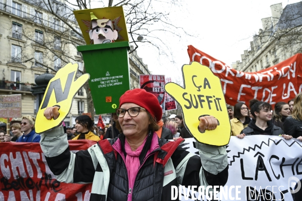 LA MANIFESTATION CONTRE LA REFORME DES RETRAITES, Paris. 10e journée de mobilisation le 28/03/2023