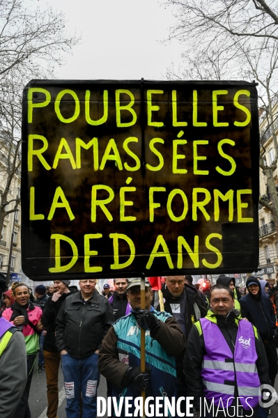 LA MANIFESTATION CONTRE LA REFORME DES RETRAITES, Paris. 10e journée de mobilisation le 28/03/2023