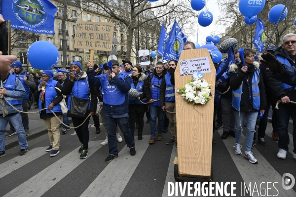 LA MANIFESTATION CONTRE LA REFORME DES RETRAITES, Paris. 10e journée de mobilisation le 28/03/2023