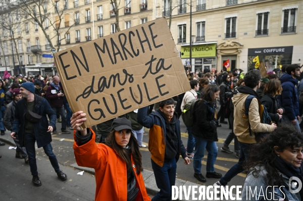 LA MANIFESTATION CONTRE LA REFORME DES RETRAITES, Paris. 10e journée de mobilisation le 28/03/2023